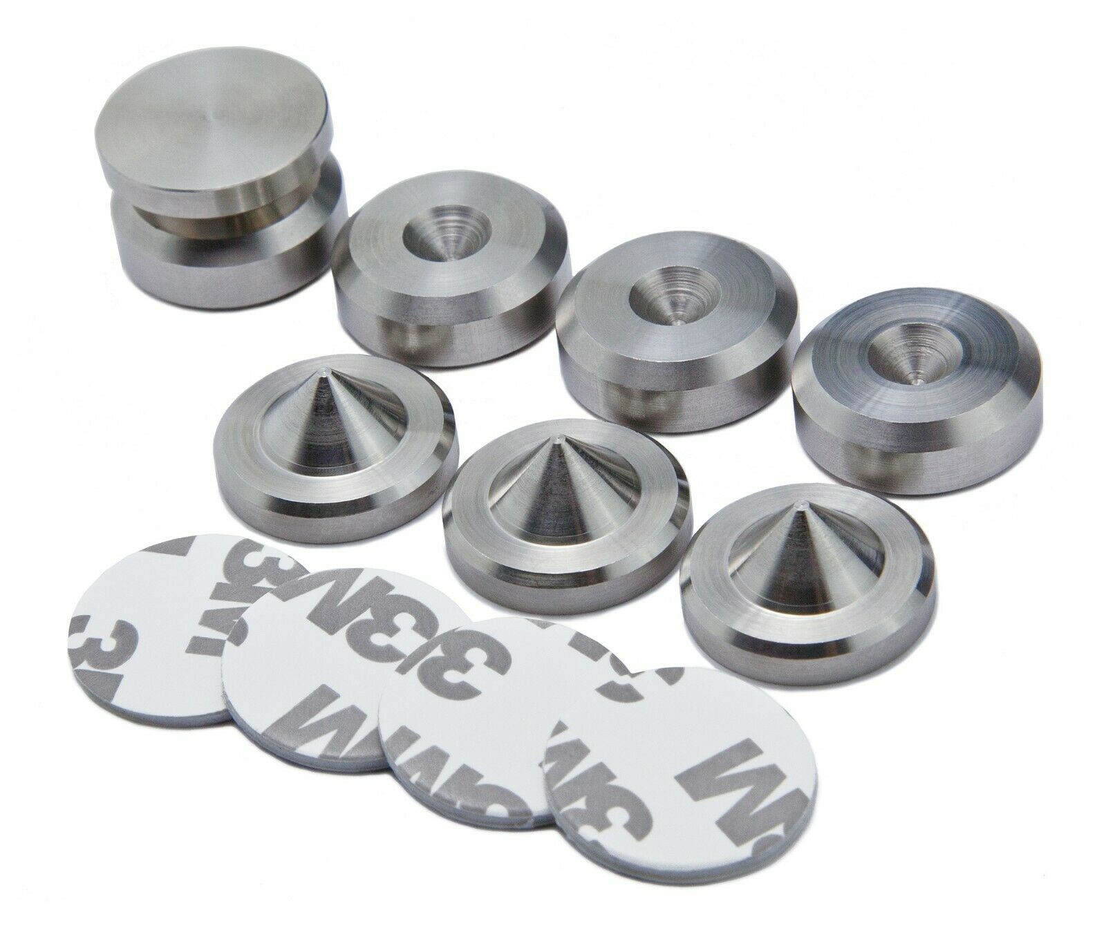 4 x Cones Speaker Spikes + 4 x Stainless Pads Spikes Shoes - HIFI Stands